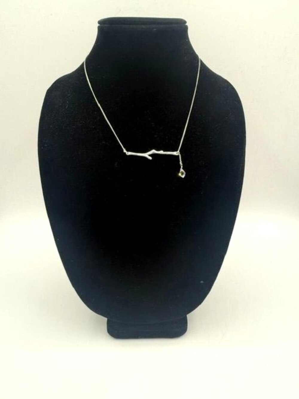 Chloe + Isabel Silver Branch Necklace Crystal Twig Pendant Nature Retired